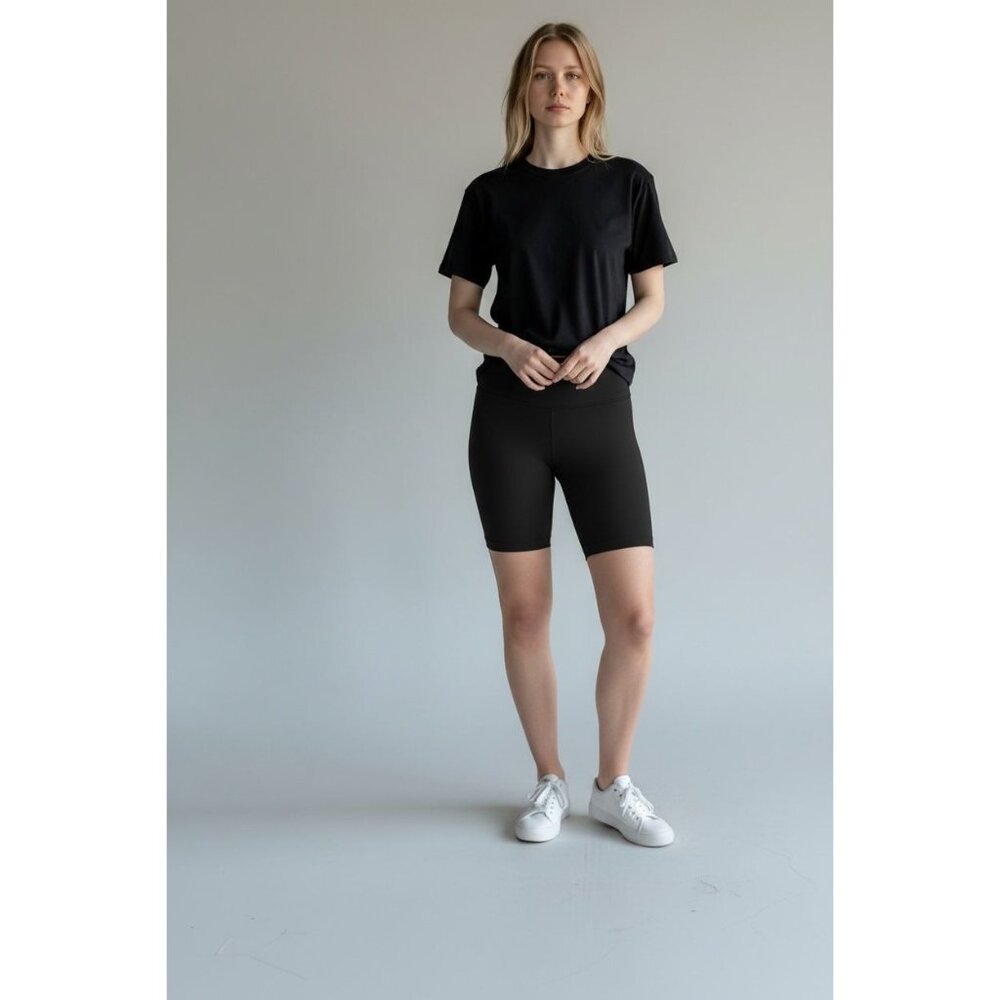 Yogalicious Set of 2 Lux Everyday 7" Black Shorts S - Polyester/Spandex Blend -